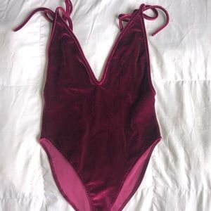 Forever 21: Maroon Velvet bodysuit